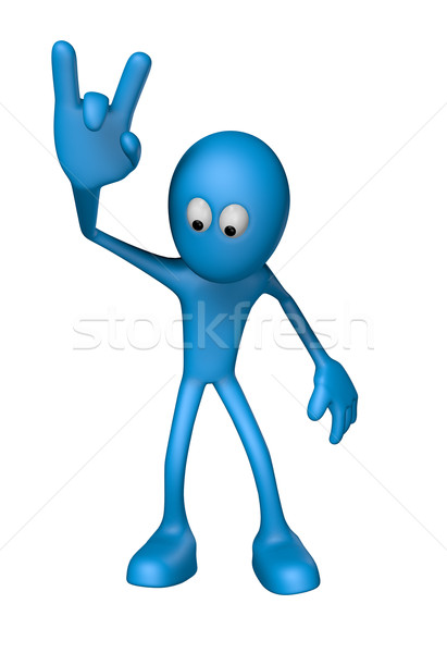 Kéz kék fickó nehézfém 3d illusztráció fém Stock fotó © drizzd