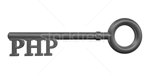 Php clé tag 3d illustration technologie signe Photo stock © drizzd