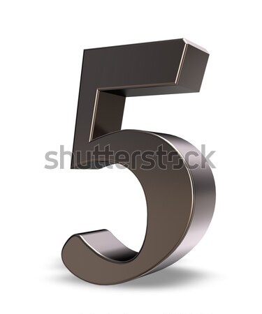 Número cinco metal blanco 3d cumpleanos Foto stock © drizzd