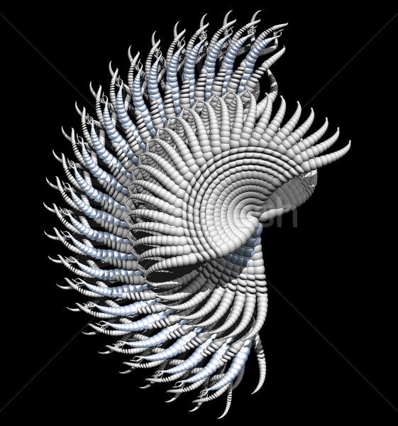 Organismus abstrakten Form schwarz 3D-Darstellung Stock foto © drizzd