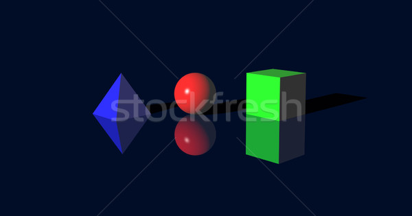 геометрический фундаментальный квадратный пирамида мяча 3d иллюстрации Сток-фото © drizzd