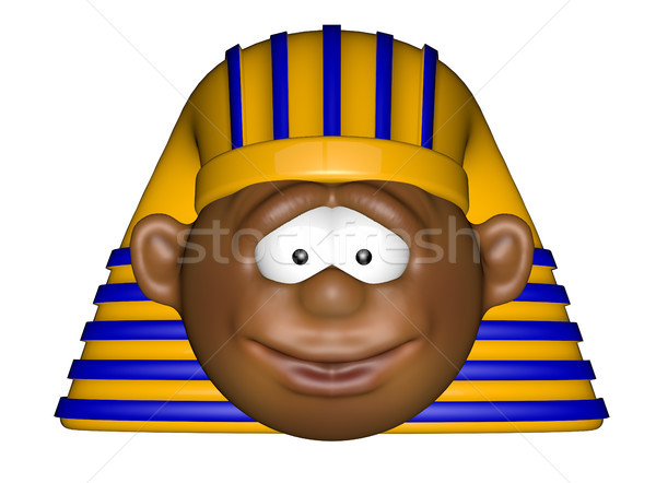 Faraon funny cartoon głowie biały 3d ilustracji Zdjęcia stock © drizzd