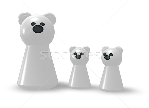 Orso polare famiglia bianco illustrazione 3d felice ghiaccio Foto d'archivio © drizzd