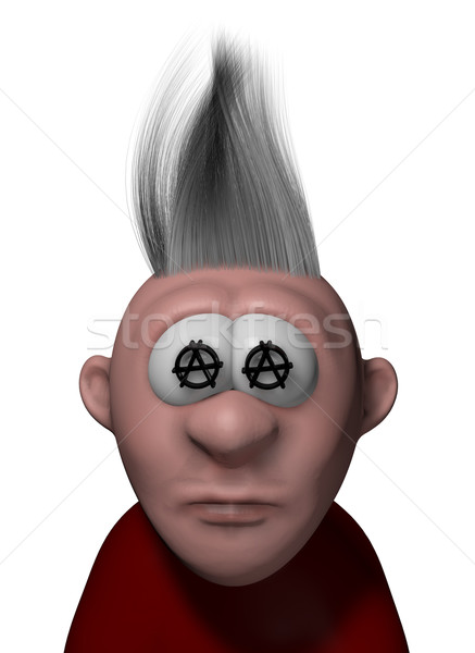 Punk desenho animado cara anarquia símbolos ilustração 3d Foto stock © drizzd