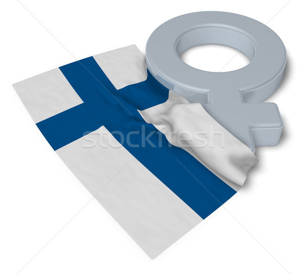 female symbol and flag of finland - 3d rendering Stock photo © drizzd