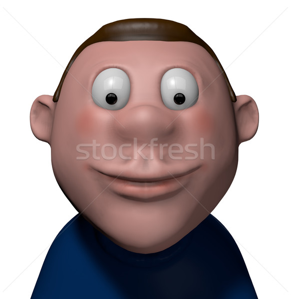 Foto stock: Sorridente · cômico · 3D · desenho · animado