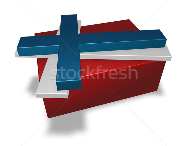 Zdjęcia stock: Norwegia · banderą · biały · 3d · ilustracji · kraju · banner