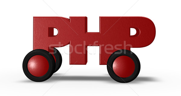Php roues tag 3d illustration ordinateur technologie Photo stock © drizzd