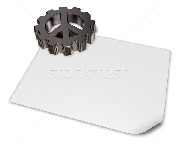 символ Gear колесо белый бумаги лист Сток-фото © drizzd