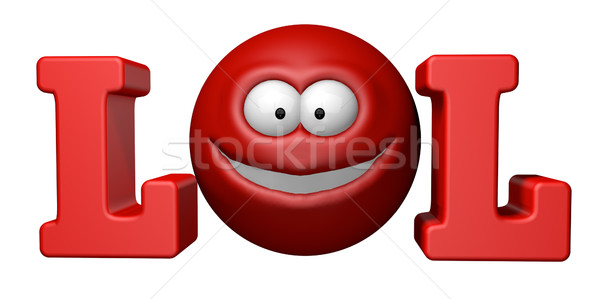 Lol szimbólum szó emotikon 3d illusztráció számítógép Stock fotó © drizzd