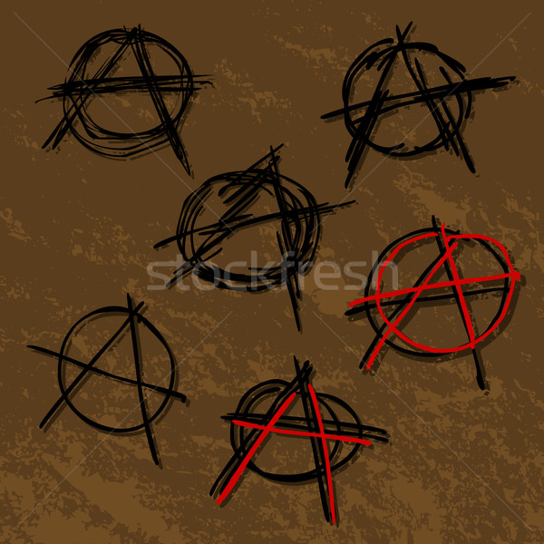 Anarchia szett szimbólumok textúra művészet háború Stock fotó © drizzd