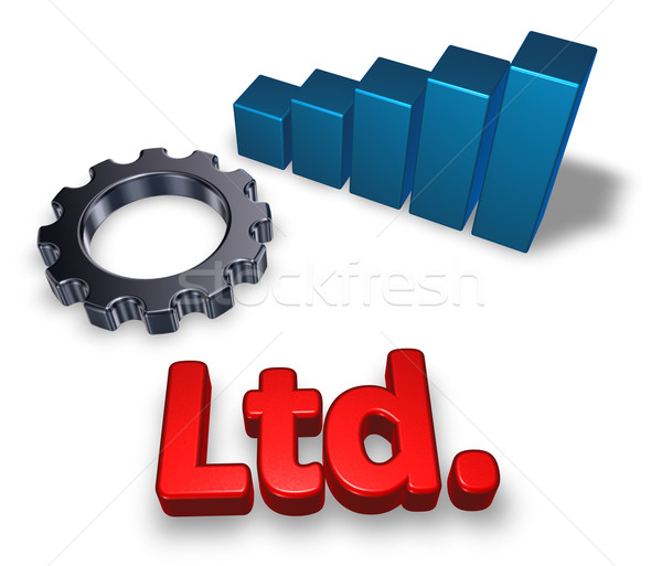 ltd tag, business graph and gear wheel - 3d rendering Stock photo © drizzd