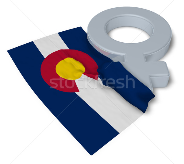 female symbol and flag of colorado - 3d rendering Stock photo © drizzd