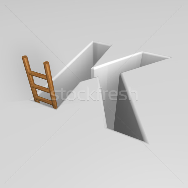 Brief ladder vorm gat 3d illustration carriere Stockfoto © drizzd