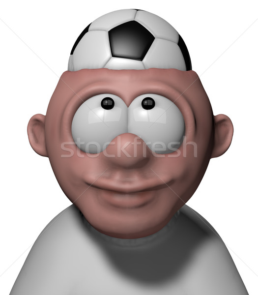 Fútbol cabeza hombre balón de fútbol 3d deporte Foto stock © drizzd