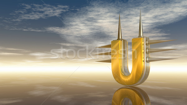 Schreiben Metall bewölkt Himmel 3D-Darstellung Wolken Stock foto © drizzd