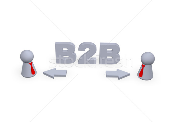 B2b metin 3D iki oynamak kırmızı Stok fotoğraf © drizzd
