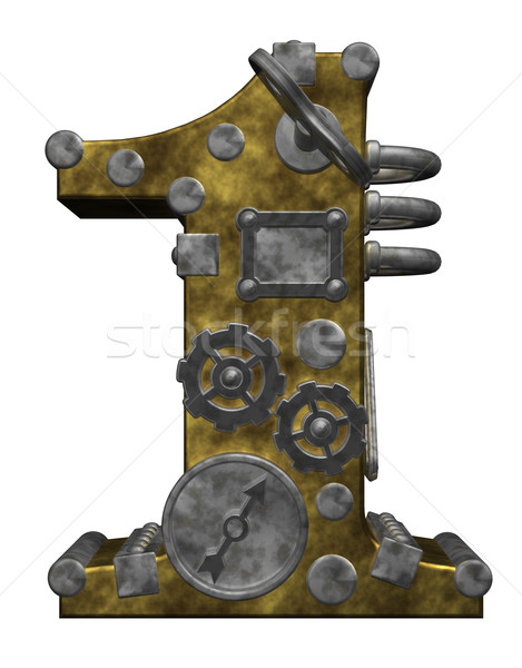 Legelső steampunk fehér 3d illusztráció felirat kulcs Stock fotó © drizzd