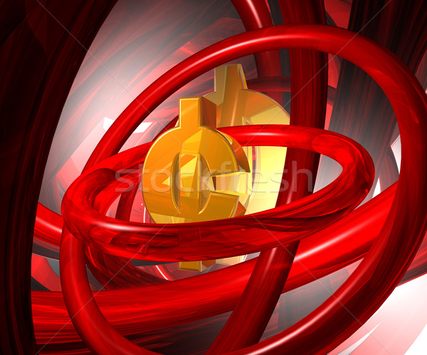 Cent symbool gouden abstract ruimte 3d illustration Stockfoto © drizzd