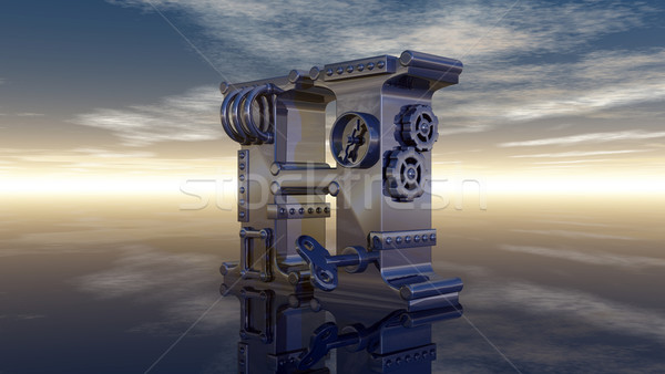 Lettre h machine nuageux ciel 3d illustration nuages [[stock_photo]] © drizzd