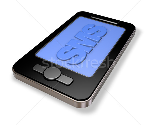 Sms スマートフォン タグ 白 3次元の図 電話 ストックフォト © drizzd