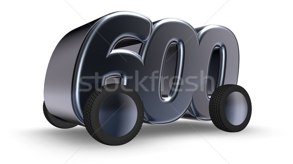 Sechs ein hundert Zahl Räder 3D-Darstellung Stock foto © drizzd