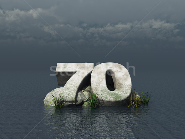 Foto stock: Número · oceano · ilustração · 3d · natureza · mar · aniversário