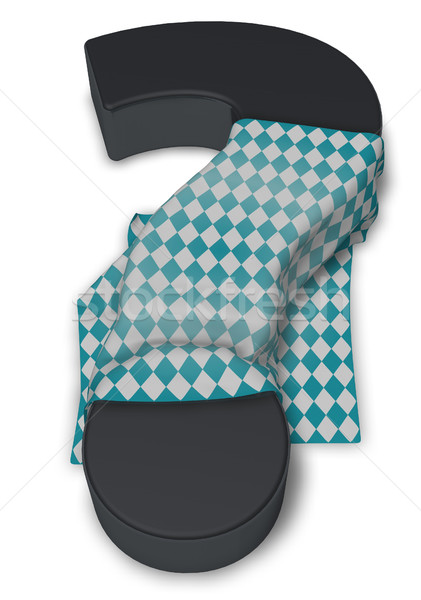 Stock photo: question mark and flag of bavaria - 3d illustration