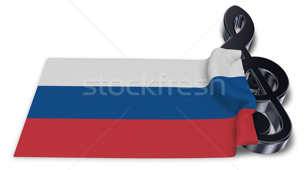 Stock photo: clef and russian flag - 3d rendering