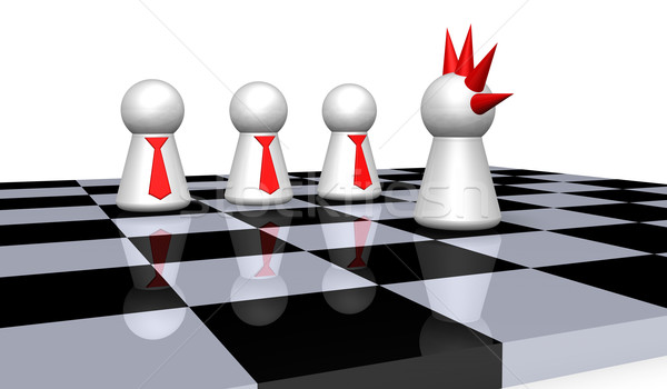 толерантность играть панк бизнесменов шахматная доска 3d иллюстрации Сток-фото © drizzd