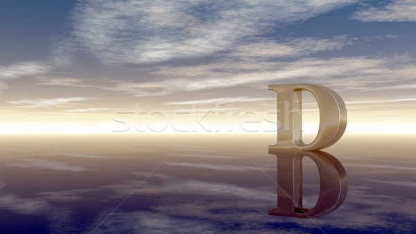 metal uppercase letter d under cloudy sky - 3d rendering Stock photo © drizzd