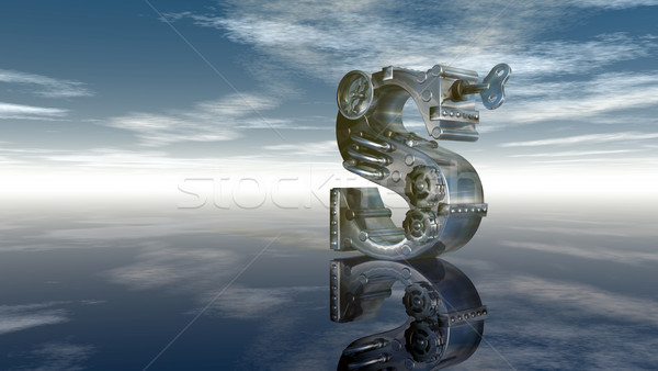 machine letter s under cloudy sky - 3d illustration Stock photo © drizzd