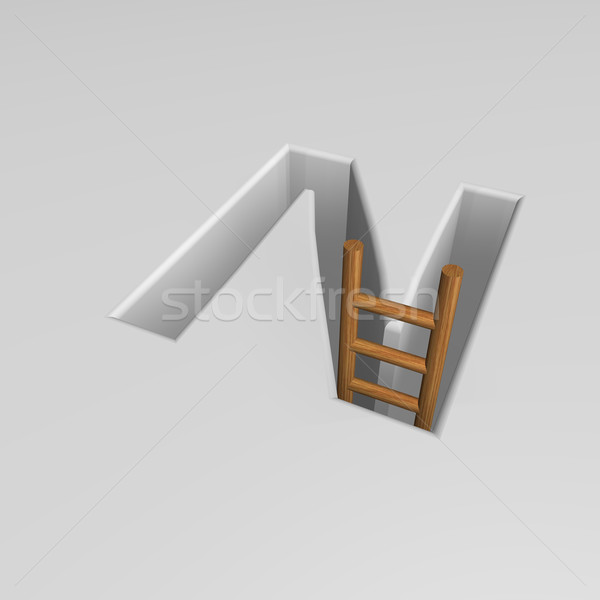 Stock photo: letter n and ladder