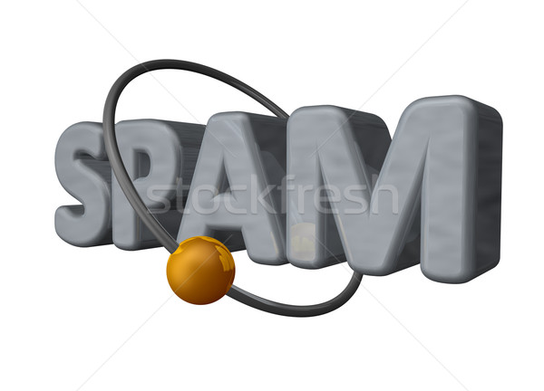 Spam altın top uçmak etrafında kelime Stok fotoğraf © drizzd