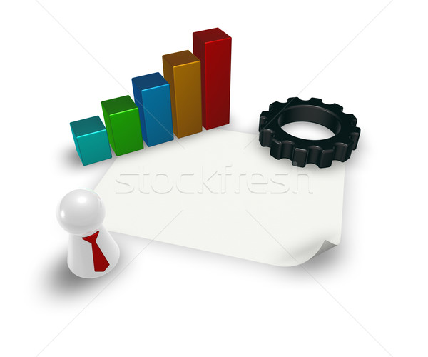 Wykres biznesowych narzędzi koła grać rysunku tie Zdjęcia stock © drizzd