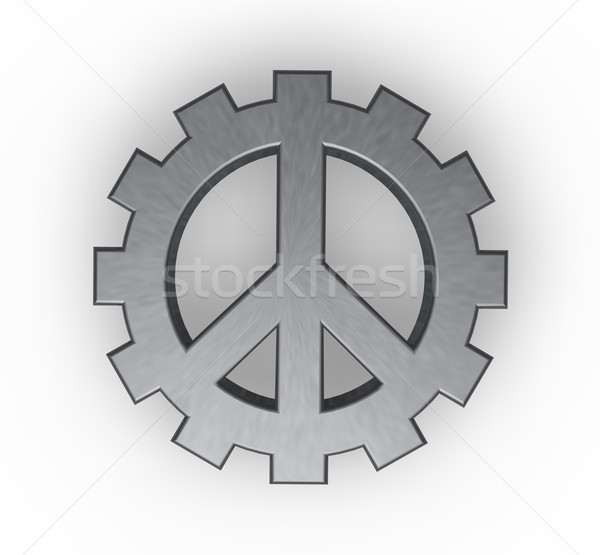 peace symbol in gear wheel Stock photo © drizzd