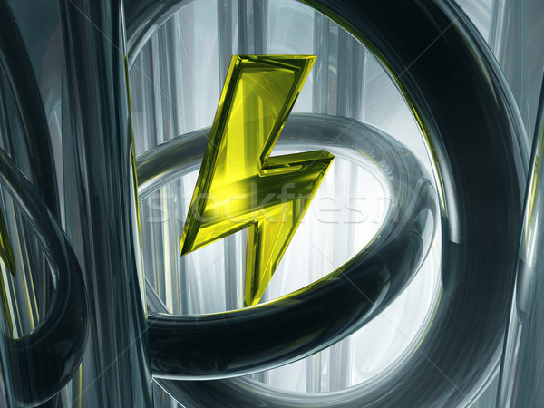 Flash pioruna symbol streszczenie futurystyczny przestrzeni Zdjęcia stock © drizzd