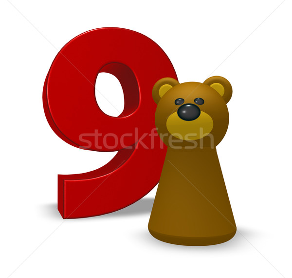 number nine and bear Stock photo © drizzd