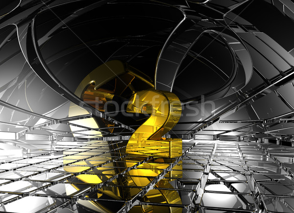 number two in abstract futuristic space - 3d rendering Stock photo © drizzd