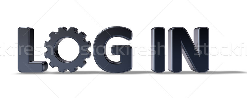 mechanical login - 3d rendering Stock photo © drizzd
