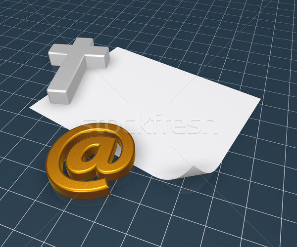 Christian Kreuz E-Mail Symbol 3D Rendering Stock foto © drizzd