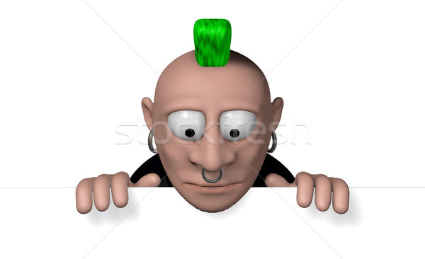 Cartoon punk 3d illustration groene Stockfoto © drizzd