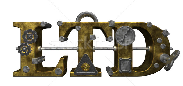 Steampunk stijl 3d illustration technologie metaal teken Stockfoto © drizzd