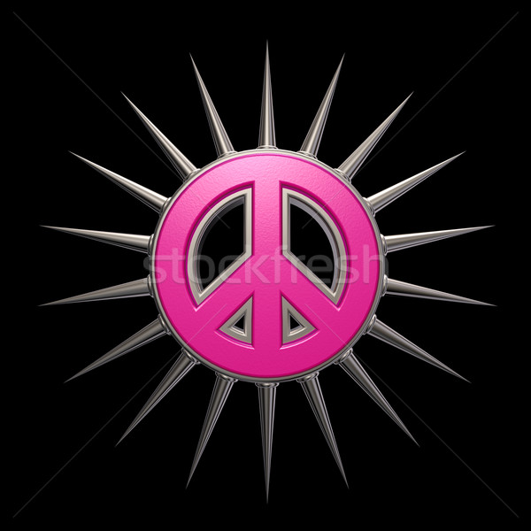 Béke szimbólum 3d illusztráció fém háború retro Stock fotó © drizzd