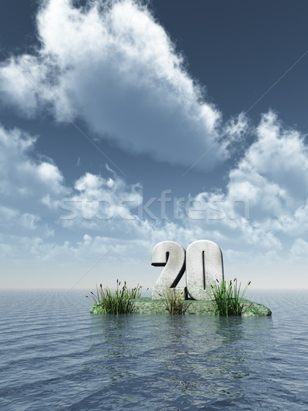 Zwanzig Zahl Ozean 3D-Darstellung Natur Meer Stock foto © drizzd