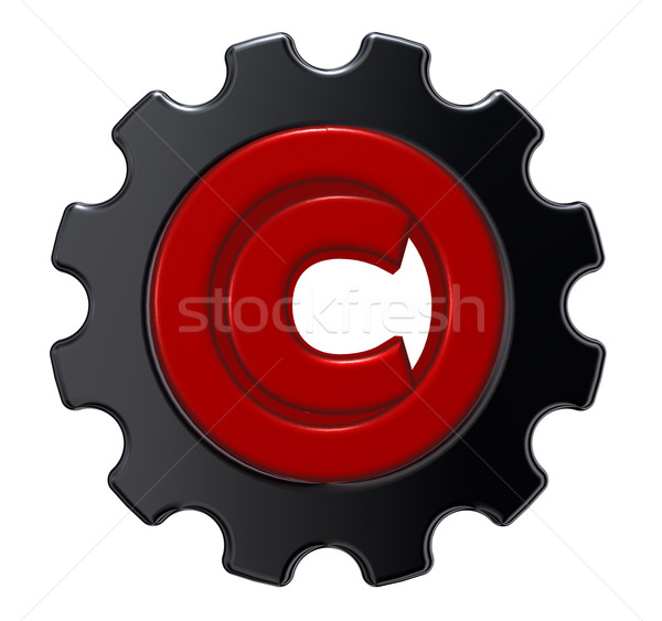 Prawo autorskie symbol narzędzi koła 3d ilustracji działalności Zdjęcia stock © drizzd