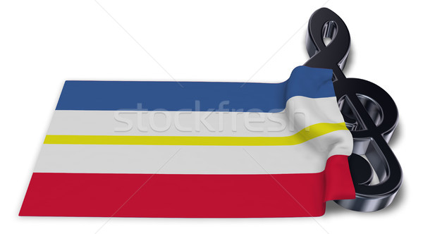 clef symbol and flag of mecklenburg-vorpommern - 3d rendering Stock photo © drizzd