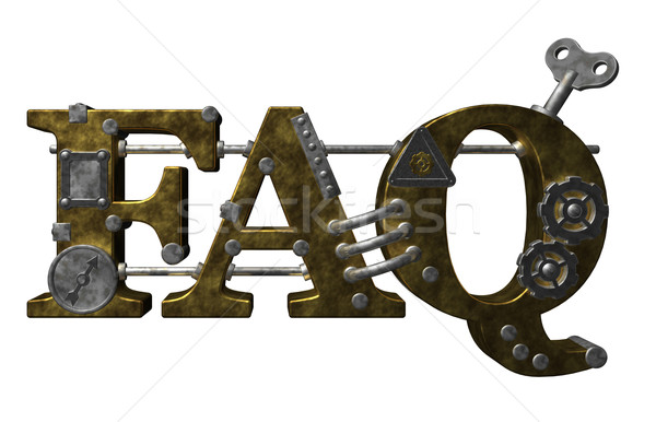 Faq metal litery biały 3d ilustracji kluczowych Zdjęcia stock © drizzd