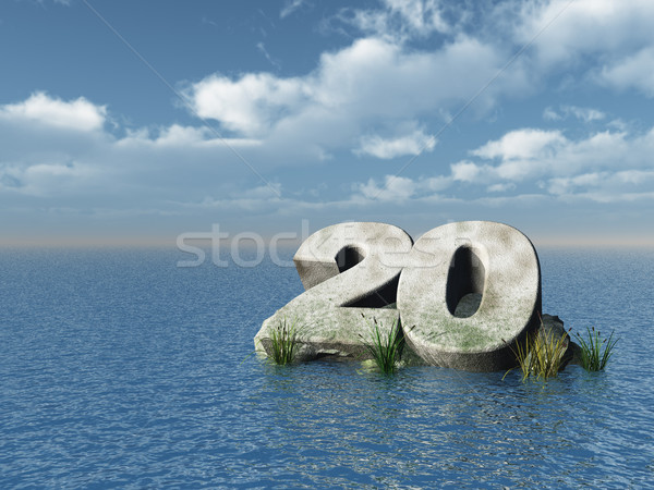 Dwadzieścia numer ocean 3d ilustracji charakter morza Zdjęcia stock © drizzd