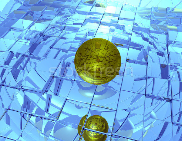 Scifi abstrakten futuristisch Ball 3D-Darstellung Design Stock foto © drizzd
